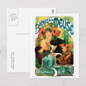 Beer van de Meuse Alphonse Mucha Fine Art Briefkaart (Voorkant / Achterkant)