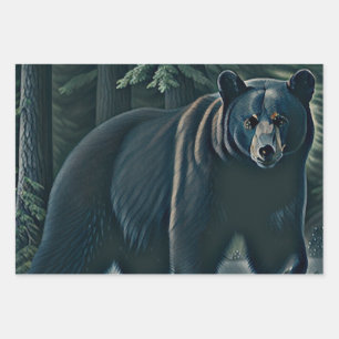Beer van de Noordelijke Bossen (Majestic Black) Inpakpapier Vel