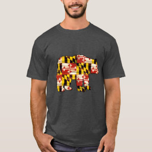 Beer van de vlag van Wood Maryland T-shirt