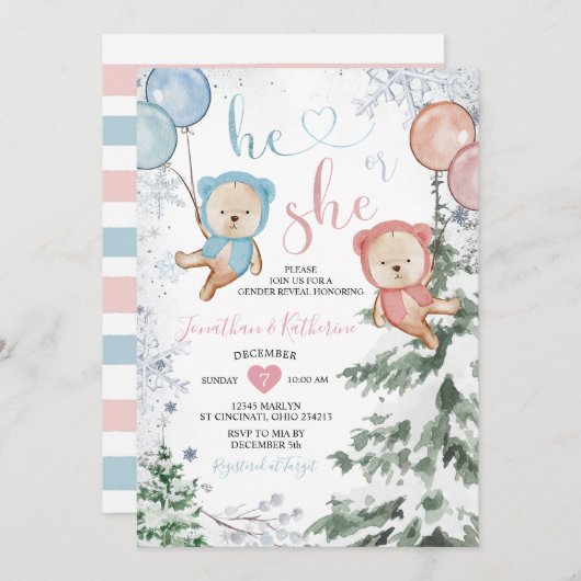 Beer van de winter kaart (Voorkant / Achterkant)