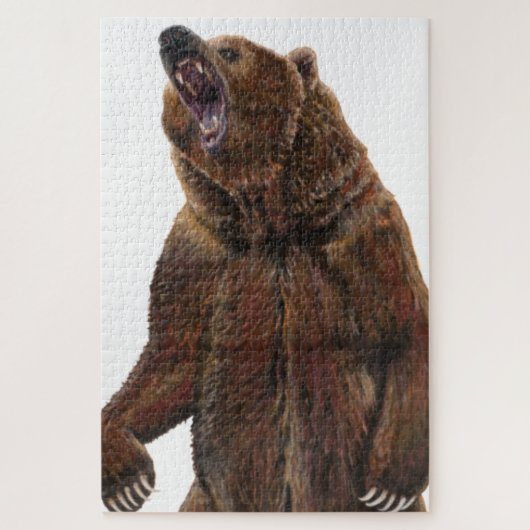 Beer van grizzly - Schilderen in acryl Legpuzzel (Verticaal)