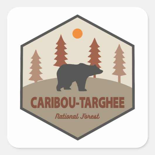 Beer van het Caribou-Targhee National Forest Vierkante Sticker (Voorkant)