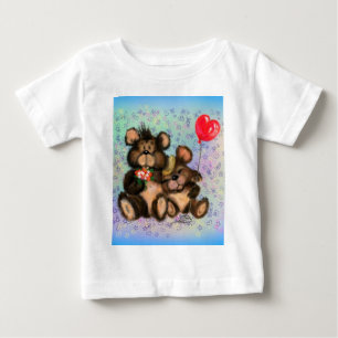 Beer van het gezin met Heart Balloon Baby T-Shirt