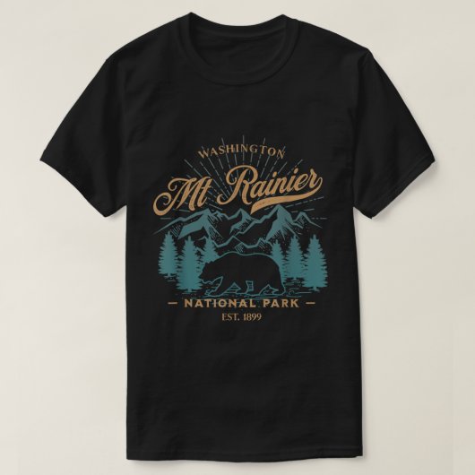 Beer van het  nationaal park Mount Rainier T-shirt (Design voorkant)