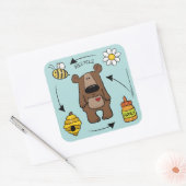 Beer van honing - De recycleer Vierkante Sticker (Envelop)