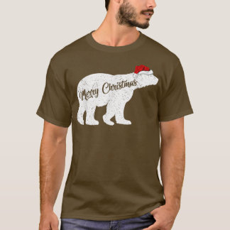 Beer van Polar Beer Dierenvriend Xmas Santa Hat Po T-shirt