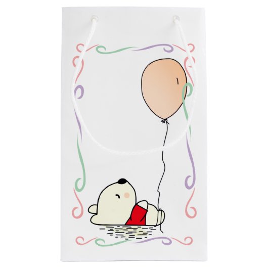 Beer van vrije dromen met ballonnen klein cadeauzakje (Achterkant)