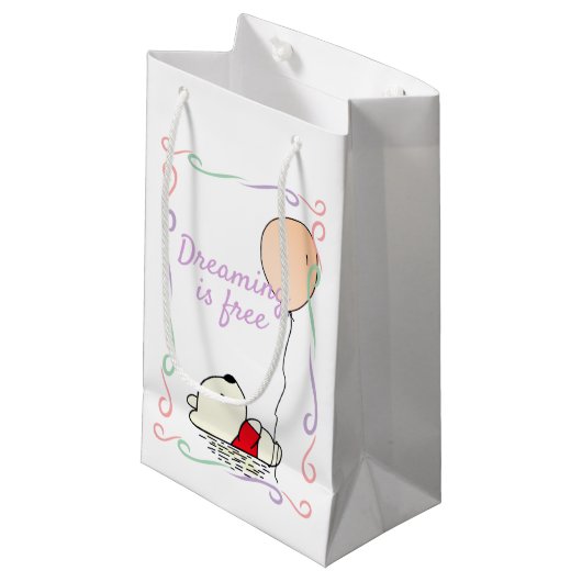 Beer van vrije dromen met ballonnen klein cadeauzakje (Voorkant Gekanteld)