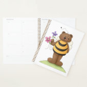 Beer verkleed als hommel met bloemen planner (Display)
