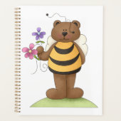 Beer verkleed als hommel met bloemen planner (Voorkant)