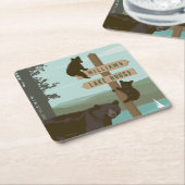 Beer Vierkante Kartonnen Onderzetter (Schuin)