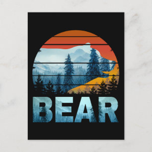 BEER VINTAGE NATUUR WILD BOS ZONSONDERGANG BRIEFKAART
