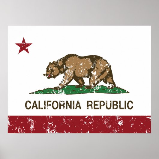 Beer vlag Californië Poster (Voorkant)