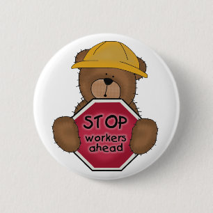 Beer voor de bouw T-shirts en cadeaus Ronde Button 5,7 Cm