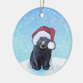 Beer voor kerstmis keramisch ornament (Links)