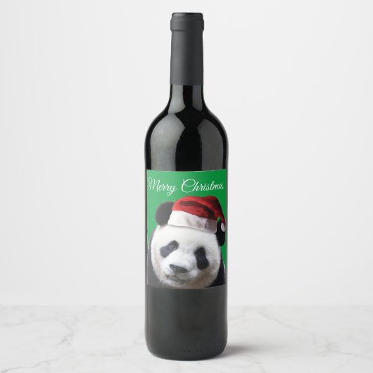 Beer voor prettige kerstdagen Panda Wijn Etiket (Voorkant)