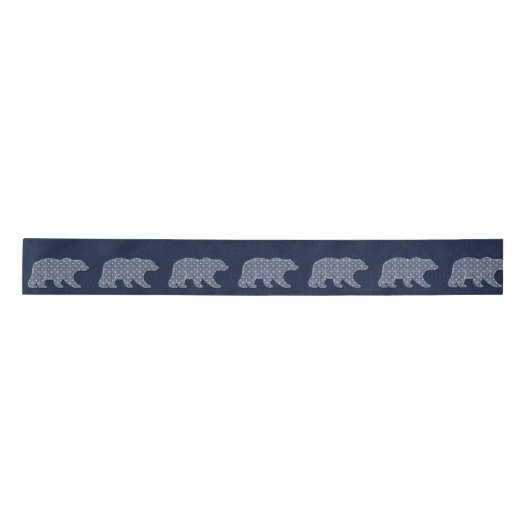 Beer Walking Navy Blue Circle Pattern Wildlife Lint (Voorkant)