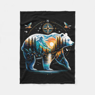 Beer Wandelen Grizzly Beer Kamperen Kampeerder  Fleece Deken