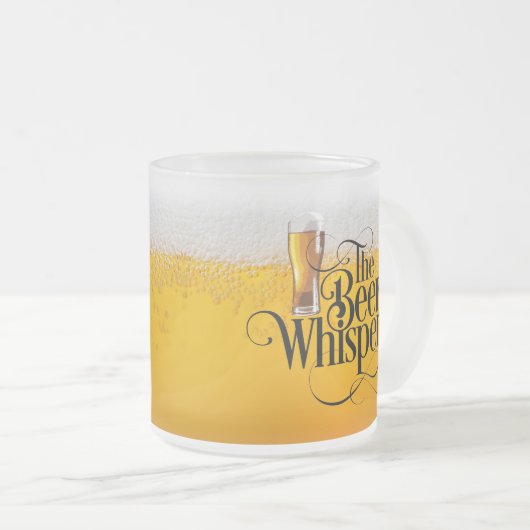 Beer Whisperer Frosted Glass Mug (Devant droit)