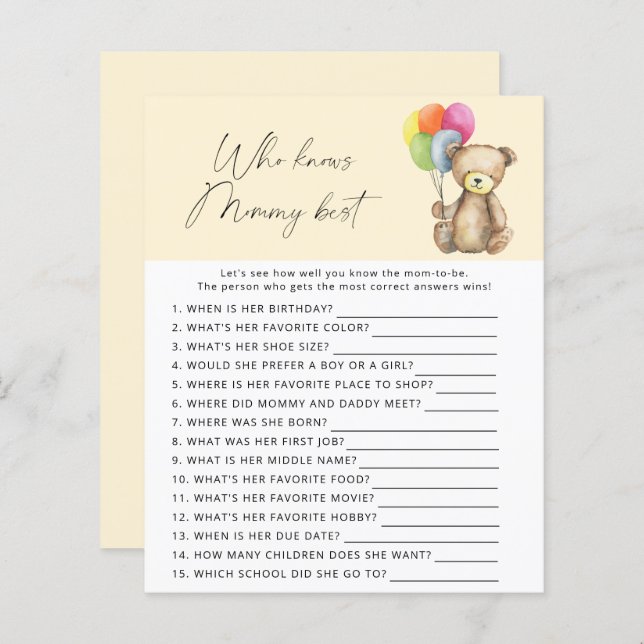 Beer - Wie kent het beste spel voor mama (Voorkant / Achterkant)