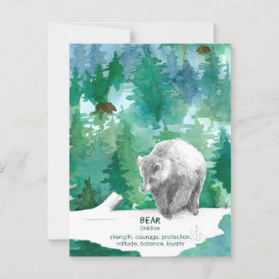 Beer Wildlife Forest Strength Stimulering Briefkaart