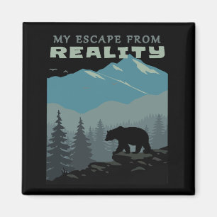 Beer Wildlife Mountains ontsnappen aan de realitei Magneet