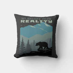 Beer Wildlife Mountains ontsnapt uit reality-shirt Kussen