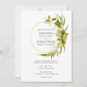 Beer Wilgenloof en Gouden Geometrische Trouw Kaart (Voorkant)