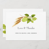 Beer Willow Greenery Vineyard Wedding Bedankkaart (Voorkant / Achterkant)