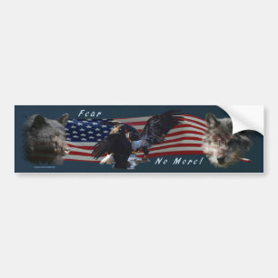 Beer, Wolf, Eagle, US Flag Patriot Bumpersticker