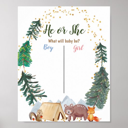 Beer Woodland Animal Camper Voting Board Poster (Voorkant)