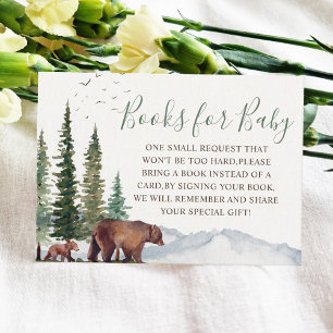 Beer Woodland Baby shower Book Request Informatiekaartje