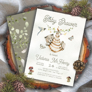 Beer Woodland Clothesline Boho Baby shower Kaart