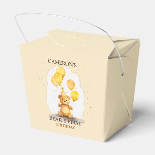 Beer-y Eerste Verjaardag Geslacht Neutraal Geel Be Bedankdoosjes (Achterkant)