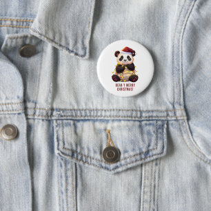 Beer-y Vrolijk Kerstfeest! Speelse Panda Button