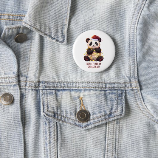 Beer-y Vrolijk Kerstfeest! Speelse Panda Button (In situ)