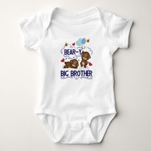 Beer-y Zeer Grote Broer Sibling Pun Romper (Voorkant)