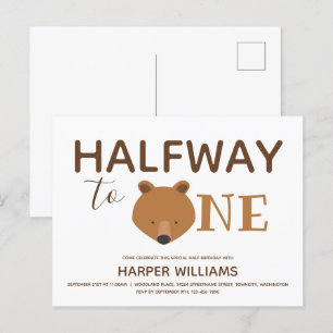 Beer Zes maanden Baby halve dag Uitnodiging Briefkaart