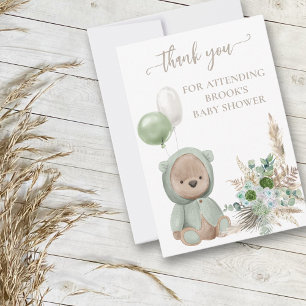 Beerachtig Wachten Groene Boho Beer Baby Shower Bedankkaart