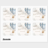 Beerachtig Wachtende Teddibeer Eerste Bibliotheek Vierkante Sticker (Vel)