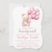 Beerballonnen Berenjongens Baby Shower Meisje Kaart (Voorkant)