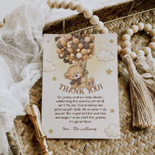 Beerballonnen Bruine Neutrale Boho Baby Shower Bedankkaart