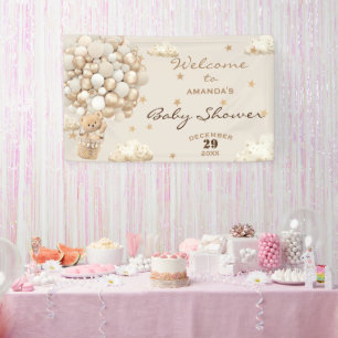 Beerballonnen Neutrale Baby Shower Moderne Welkom Spandoek