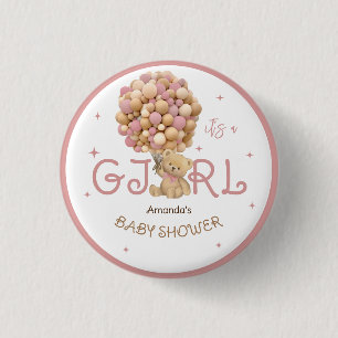 Beerballonnen Roze Baby Shower Favor Ronde Button 3,2 Cm