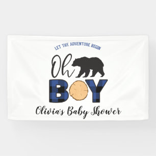 Beerblauwe Buffalo geruite baby shower Spandoek
