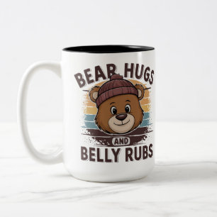 Beerhugs en buikwrijfjes Muts voor beren trots Tweekleurige Koffiemok