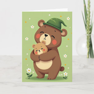 Beerknuffel Knuffelige Familie Liefdekaart Kaart
