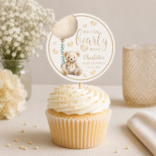 Beerlijk Wacht Neutrale Knuffelbeer Baby Shower St Ronde Sticker