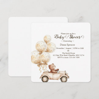 Beerly Wait Teddydbeer Babyshower uitnodiging