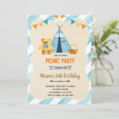 Beerpicknick jongensfeest kaart (Staand voorkant)
